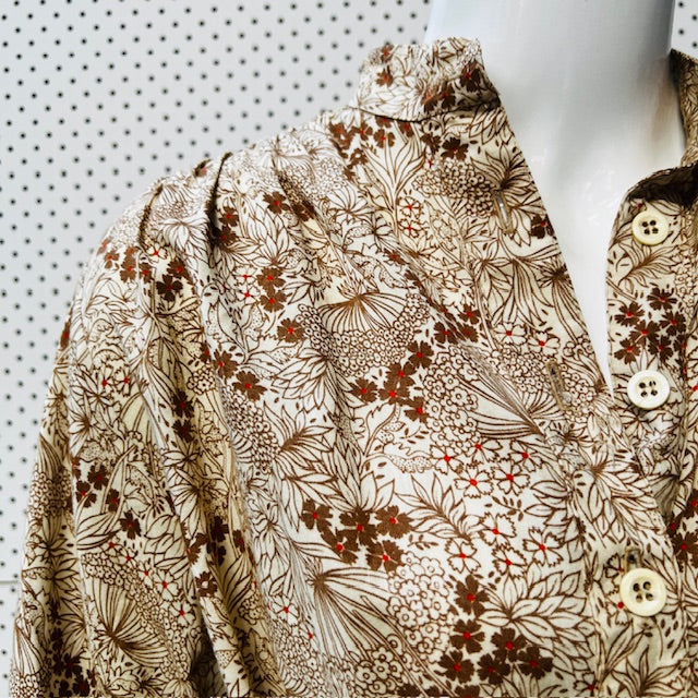 1970s nz vintage / HULLABALOO (early thornton hall) / patterned cotton dress / s Dresses