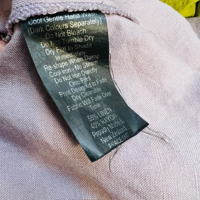 TWENTY SEVEN NAMES / dress in mauve linen / s / made in nz Dresses