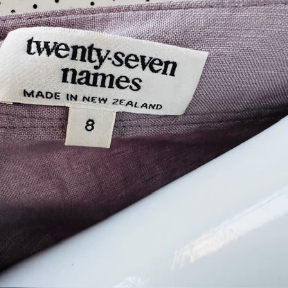 TWENTY SEVEN NAMES / dress in mauve linen / s / made in nz (3880039538489434293)