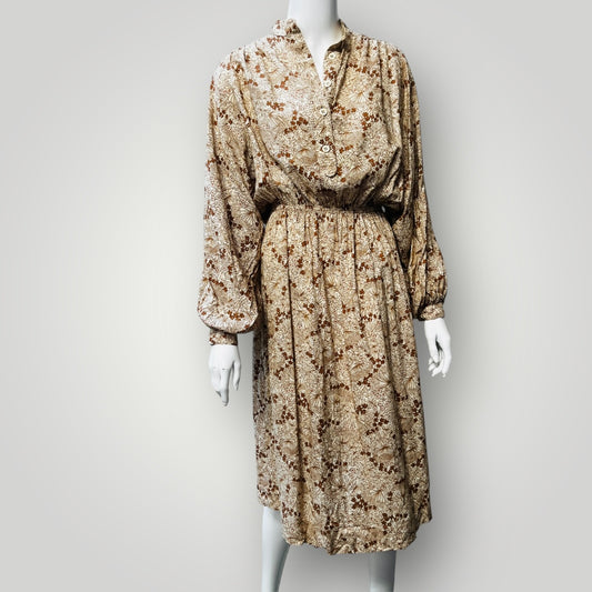 1970s nz vintage / HULLABALOO (early thornton hall) / patterned cotton dress / s Dresses