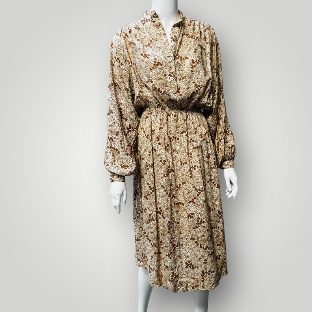 1970s nz vintage / HULLABALOO (early thornton hall) / patterned cotton dress / s Dresses