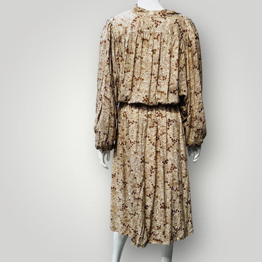 1970s nz vintage / HULLABALOO (early thornton hall) / patterned cotton dress / s Dresses