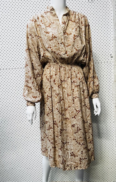 1970s nz vintage / HULLABALOO (early thornton hall) / patterned cotton dress / s Dresses