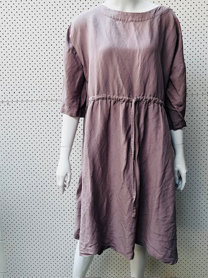 TWENTY SEVEN NAMES / dress in mauve linen / s / made in nz (3880192032211880426)