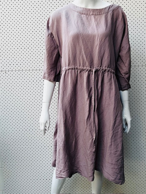 TWENTY SEVEN NAMES / dress in mauve linen / s / made in nz Dresses