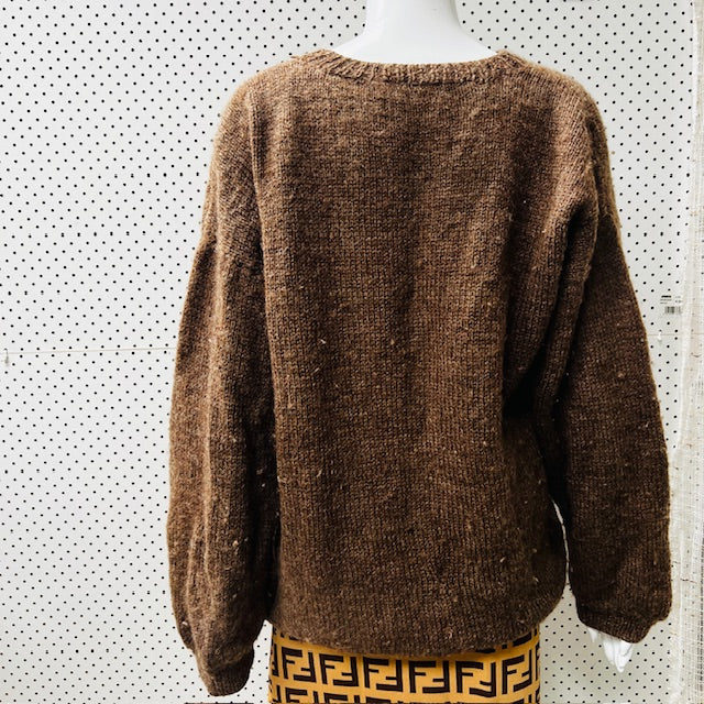 handmade / homespun / brown wool jumper / s Tops & shirts