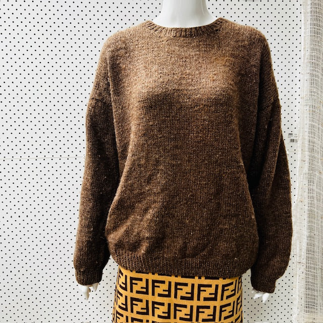 handmade / homespun / brown wool jumper / s Tops & shirts