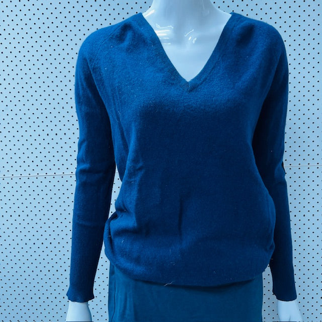 100% cashmere / soft v neck jumper / s (3881485720151108731)