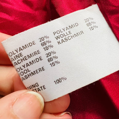 1990s british vintage / cashmere + wool / PRIVATE LINE raspberry overcoat / L (3881651852000654713)