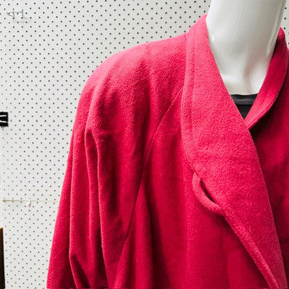 1990s british vintage / cashmere + wool / PRIVATE LINE raspberry overcoat / L (3881651856843013672)
