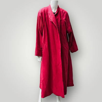 1990s british vintage / cashmere + wool / PRIVATE LINE raspberry overcoat / L (3881652145899265637)