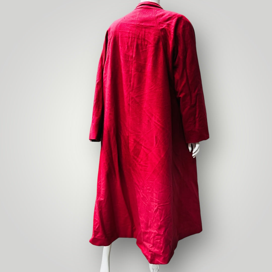 1990s british vintage / cashmere + wool / PRIVATE LINE raspberry overcoat / L Jackets