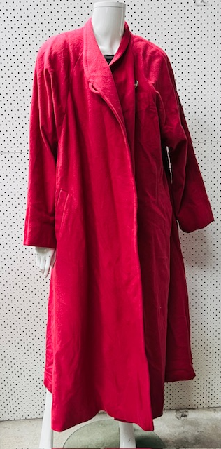 1990s british vintage / cashmere + wool / PRIVATE LINE raspberry overcoat / L (3881658250235781446)