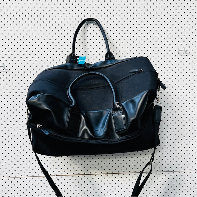 OROTON / weekender travel bag with shoulder strap / leather + nylon (3882251338914806771)