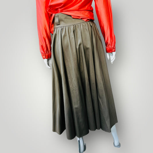 1980s nz vintage / 'frank leggett' long full thick cotton skirt / s (3882692933216157464)