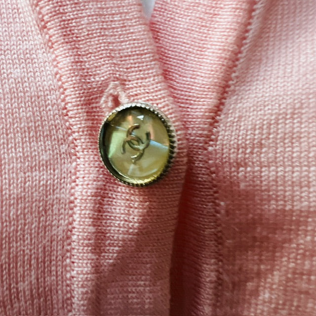 pink / wool cardigan / made in france / 38 (3882864767518621812)
