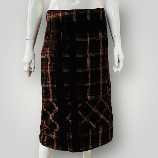 SOULO / plaid wool skirt / 10 / made in nz (3882865074709829478)