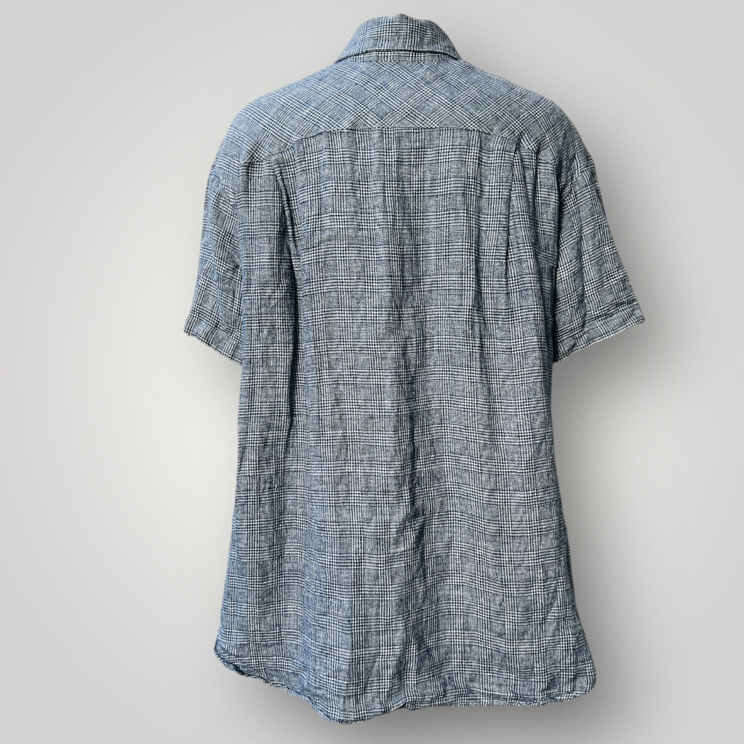 KAREN WALKER / blue linen oversized shirt / s (3883809657413591723)