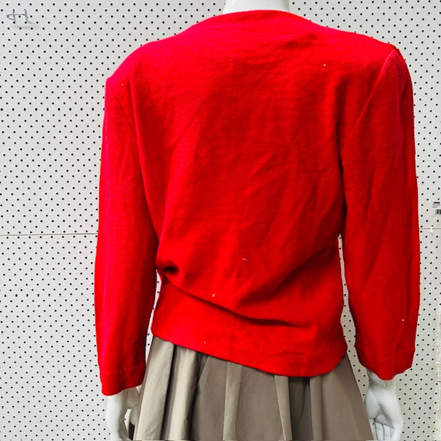1990s nz vintage / SILX / red dress jacket with shoulder pads / s / nz made (3883907085927010764)