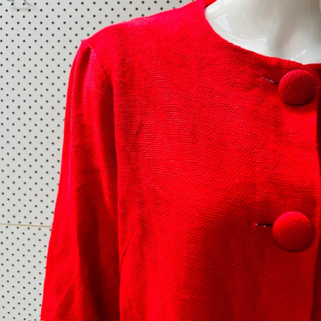 1990s nz vintage / SILX / red dress jacket with shoulder pads / s / nz made (3883907088989993289)