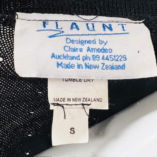 NZ VINTAGE / FLAUNT / merino cardigan / made in NZ / s (3883907104640813811)