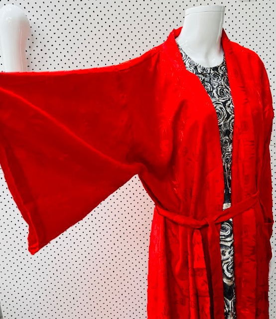 kimono style / ROBE / red / one size Vintage & retro