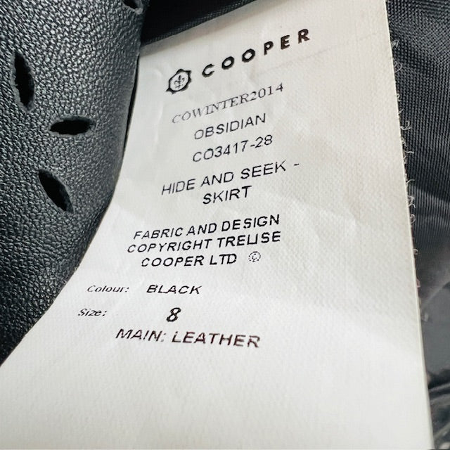 trelise cooper / 'hide and seek' black leather skirt / s Skirts