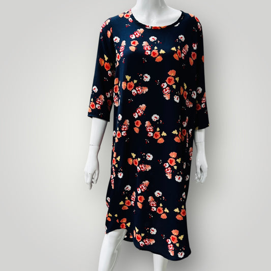 CHARMAINE REVELEY / patterned dress / s / nz made (3883996696262962106)