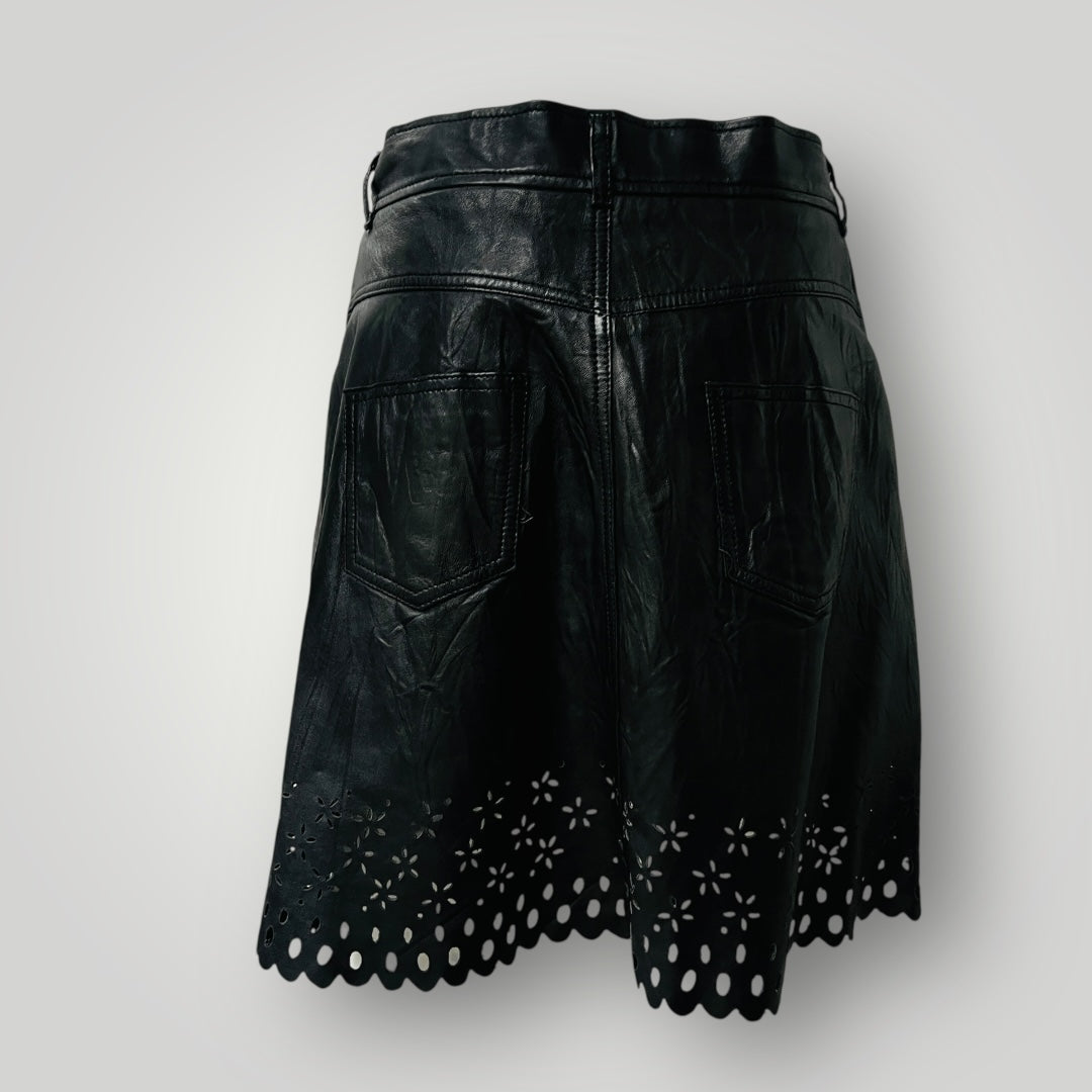 trelise cooper / 'hide and seek' black leather skirt / s Skirts