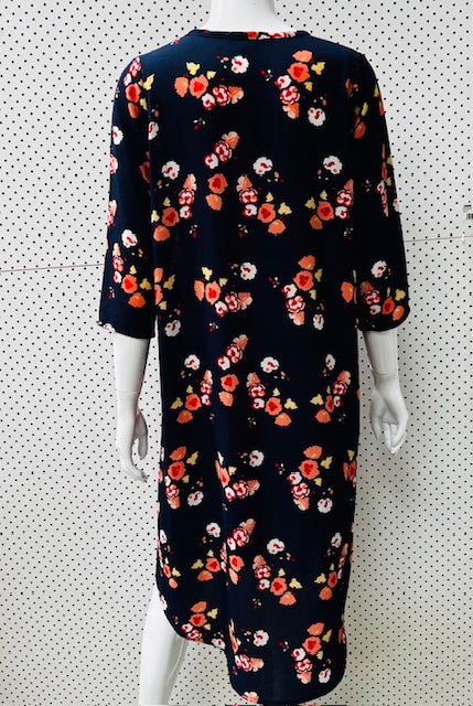 CHARMAINE REVELEY / patterned dress / s / nz made (3884000697661608266)