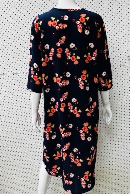 CHARMAINE REVELEY / patterned dress / s / nz made (3884000697661608266)