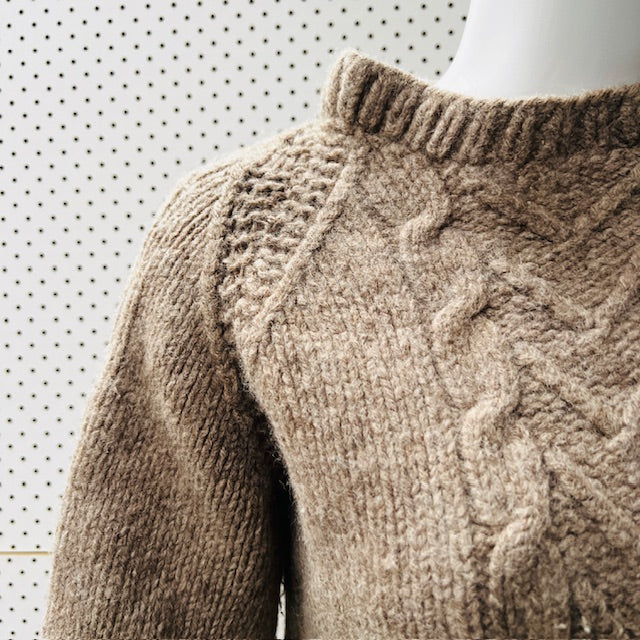 handmade / homespun / hand knitted / brown wool jumper / s Tops & shirts