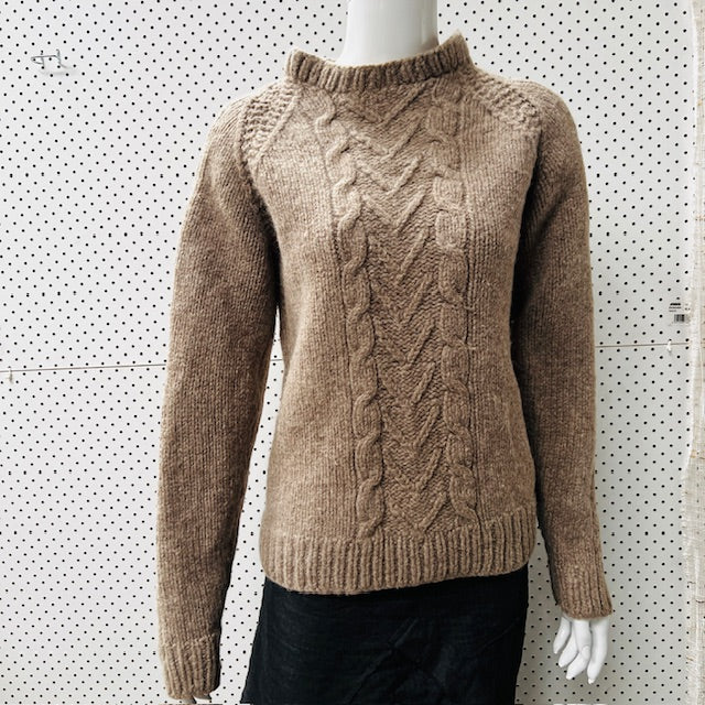 handmade / homespun / hand knitted / brown wool jumper / s Tops & shirts