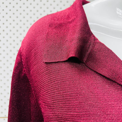 GORMAN / burgundy lurex polo shirt / 12 (3884154682383905652)