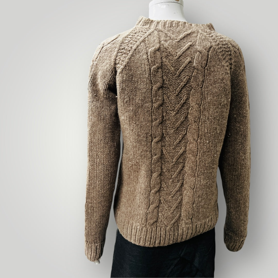 handmade / homespun / hand knitted / brown wool jumper / s Tops & shirts