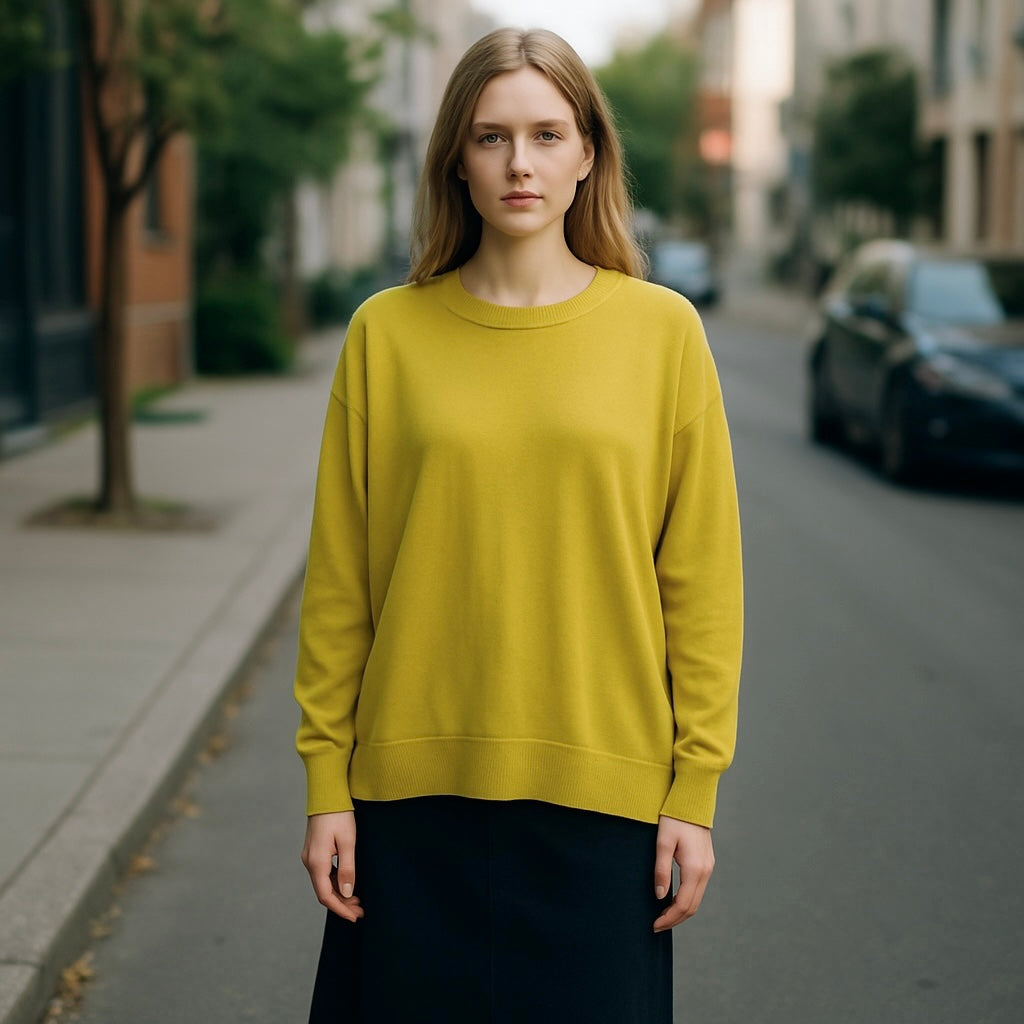 VERGE / 'unwind' wool sweater / chartreuse / L Tops & shirts