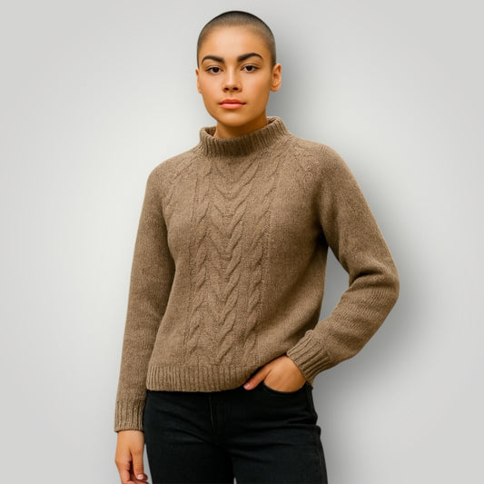 handmade / homespun / hand knitted / brown wool jumper / s Tops & shirts
