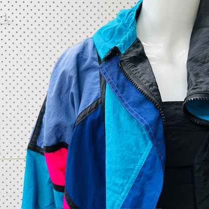 1990s nz vintage / colour block windbreaker / L / made in nz (3884503889150487742)