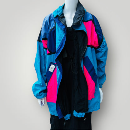 1990s nz vintage / colour block windbreaker / L / made in nz (3884504410901439945)