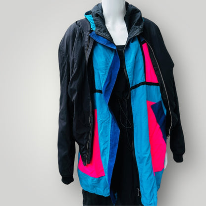 1990s nz vintage / colour block windbreaker / L / made in nz (3884504412993694550)