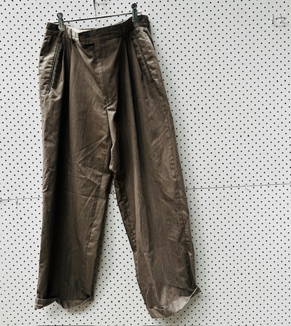menswear / pleat front pants /  m/l (3884593557602616101)