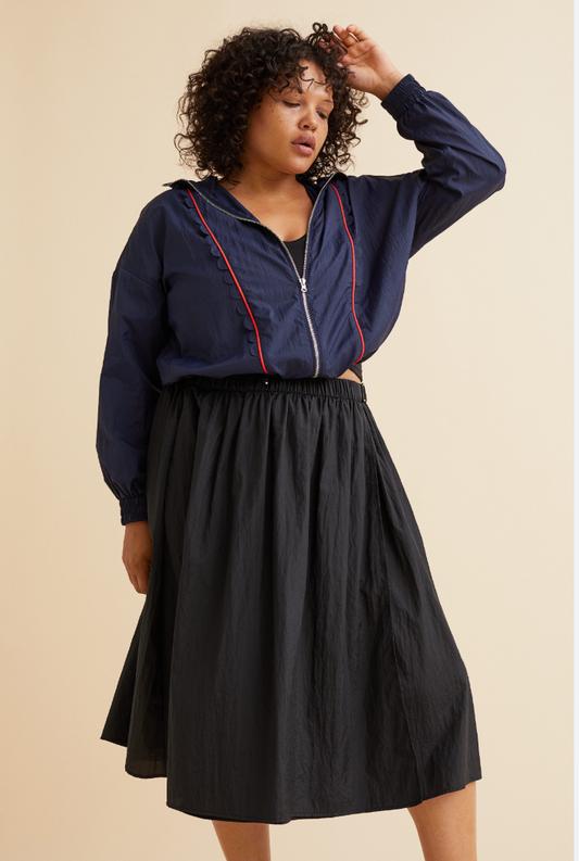 full skirt with pockets / crispy nylon / m/L Skirts