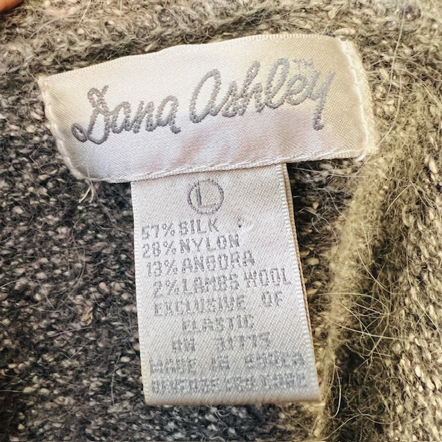 1980s vintage / DANA ASHLEY / silk angora cardigan vest / l (3884682645856538952)
