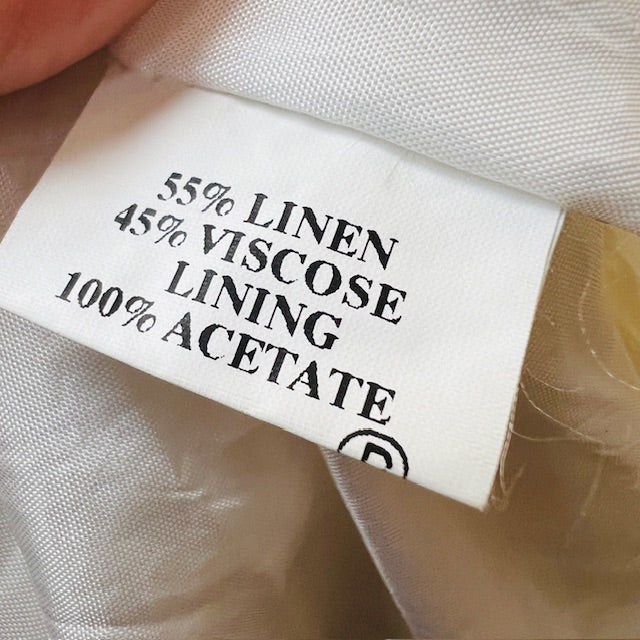1990s aussie vintage / ADELE PALMER DBA / long white linen jacket / 10 (3884682797720572700)