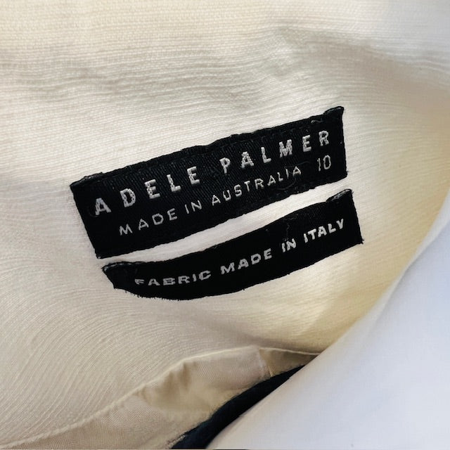 1990s aussie vintage / ADELE PALMER DBA / long white linen jacket / 10 (3884682804402819250)