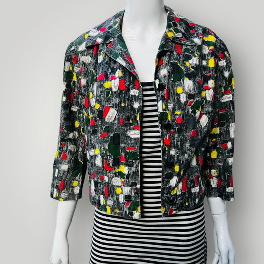 1960s nz vintage / home made patterned jacket / s/m Jackets