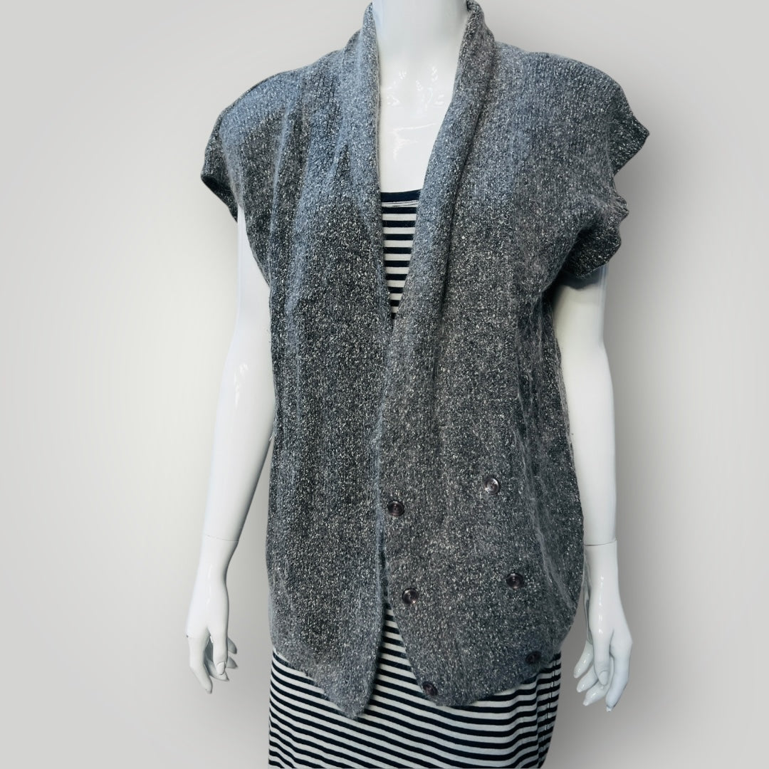 1980s vintage / DANA ASHLEY / silk angora cardigan vest / l (3884683696742301201)