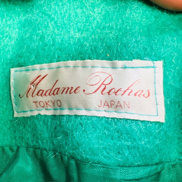 1980s japanese vintage / MADAM ROCHAS / green wool jacket / L Jackets