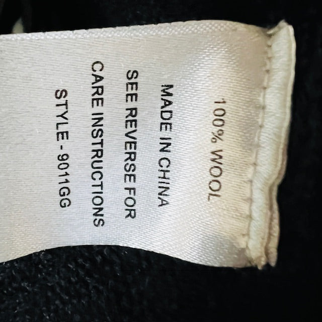 pure wool / collared cardigan in black / S (3885114831978584474)