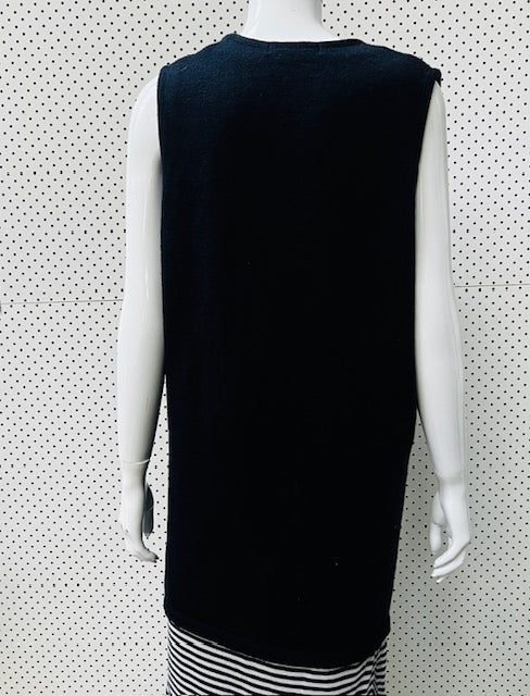 MERINOS / made in nz / longline vest in blue / M (3885116132024629120)